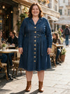 Rochie Din Denim pentru Doamne, casual elegant, Marimi Mari