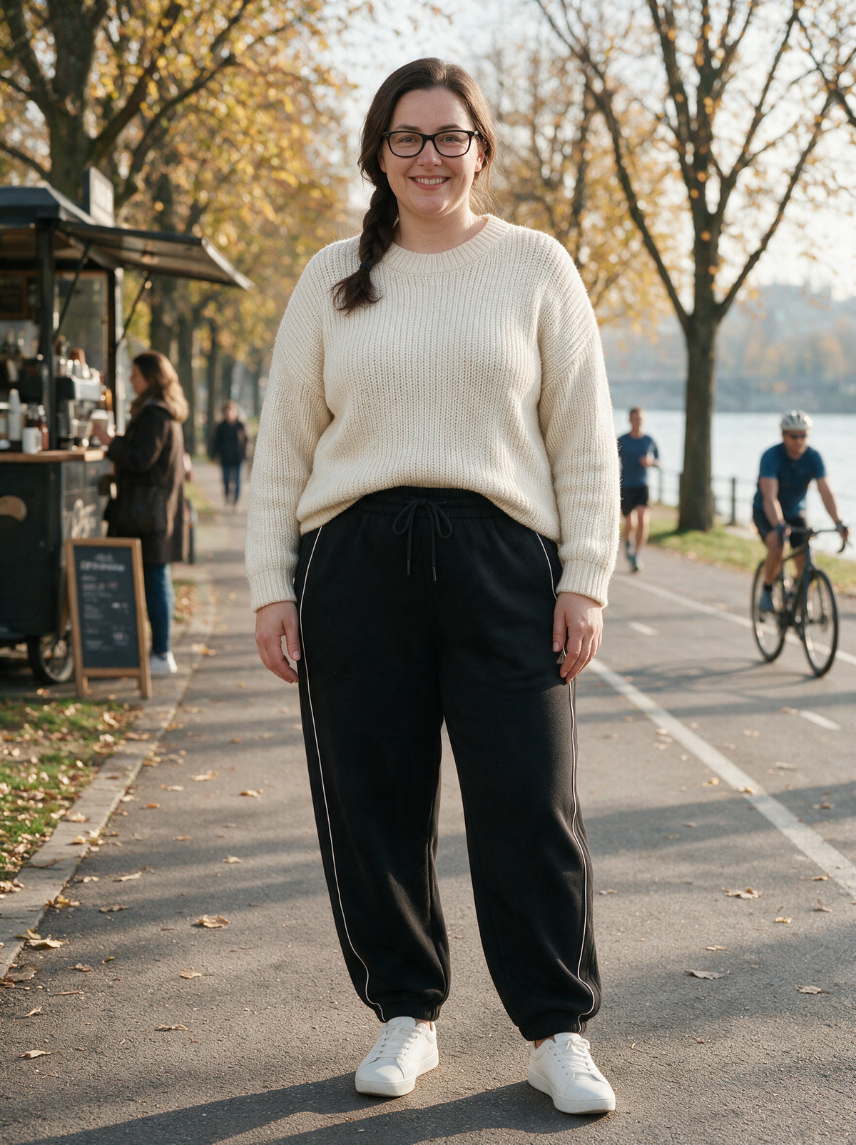 Pantaloni Sportivi Largi din Bumbac pentru Femei