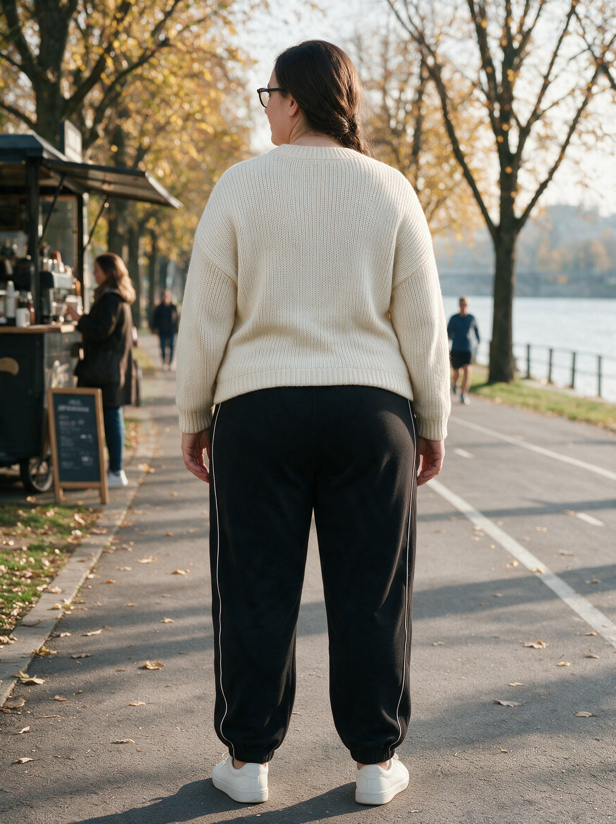Pantaloni Sportivi Largi din Bumbac pentru Femei