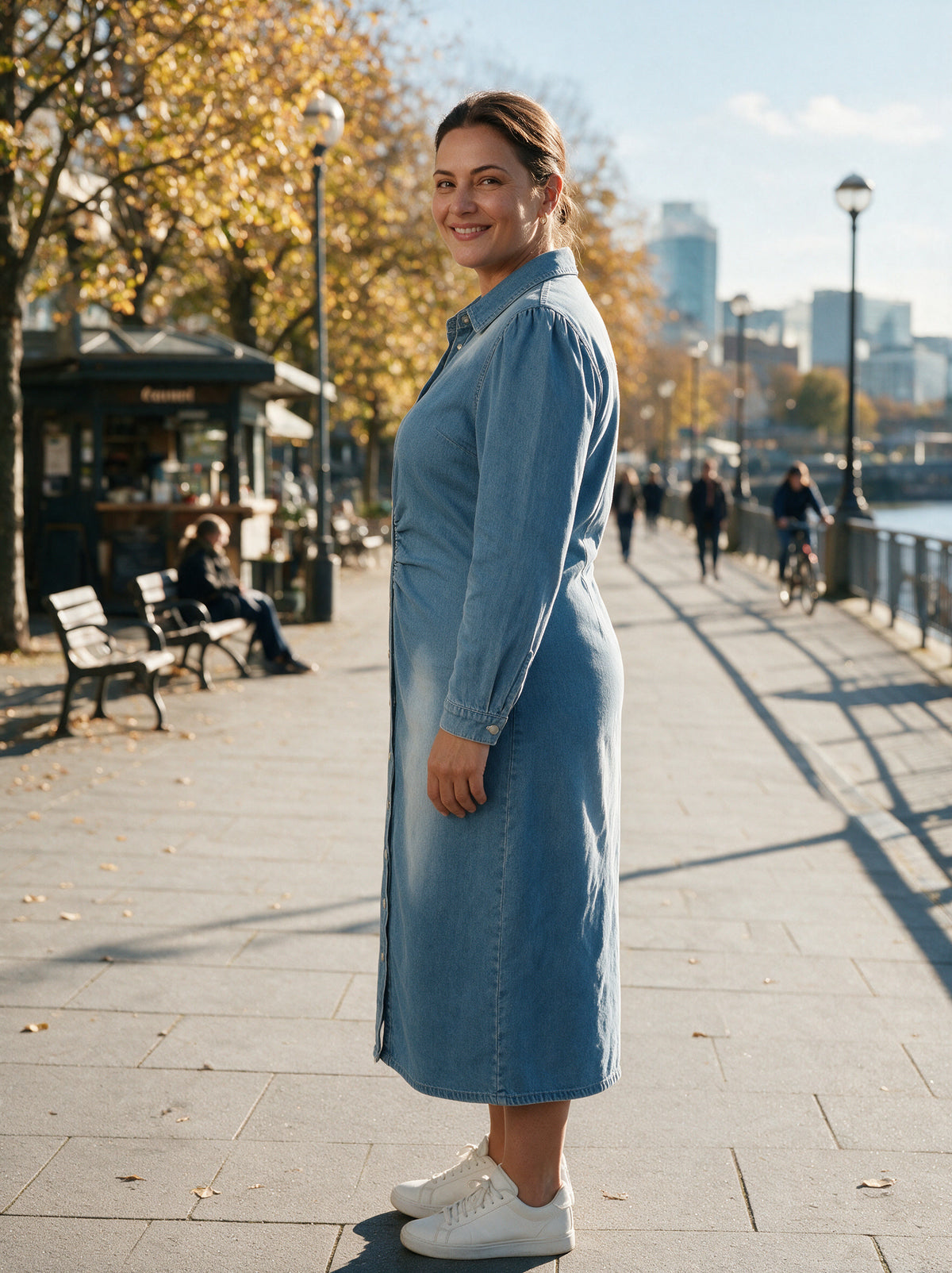 Rochie Denim Elegantă Office