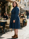 Rochie Din Denim pentru Doamne, casual elegant, Marimi Mari