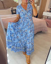 👗 Rochie cu imprimeu floral și decolteu ascuțit