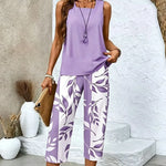 Set de vară fără mâneci și pantaloni Capri