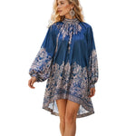 Rochie Vintage Imprimeu Floral Cu Pelerină