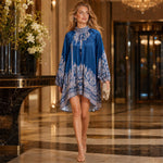 Rochie Vintage Imprimeu Floral Cu Pelerină