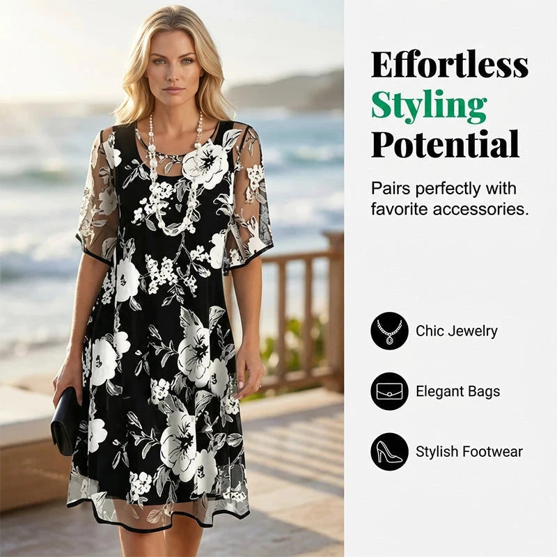 Rochie din șifon cu imprimeu floral x
