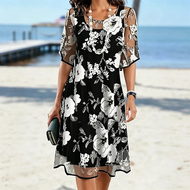 Rochie din șifon cu imprimeu floral x