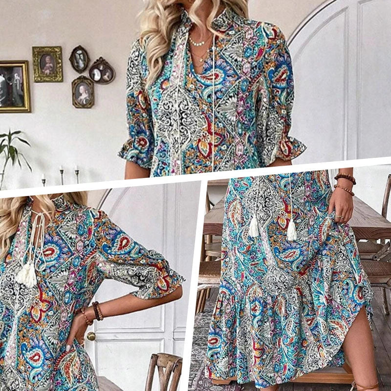 Rochie florală de vară cu decolteu în inimă