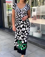 Rochie Casual Imprimata cu Maneca Scurta