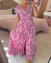 👗 Rochie cu imprimeu floral și decolteu ascuțit