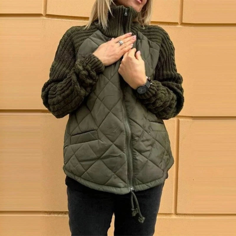 Jacheta Femei Patchwork Knit