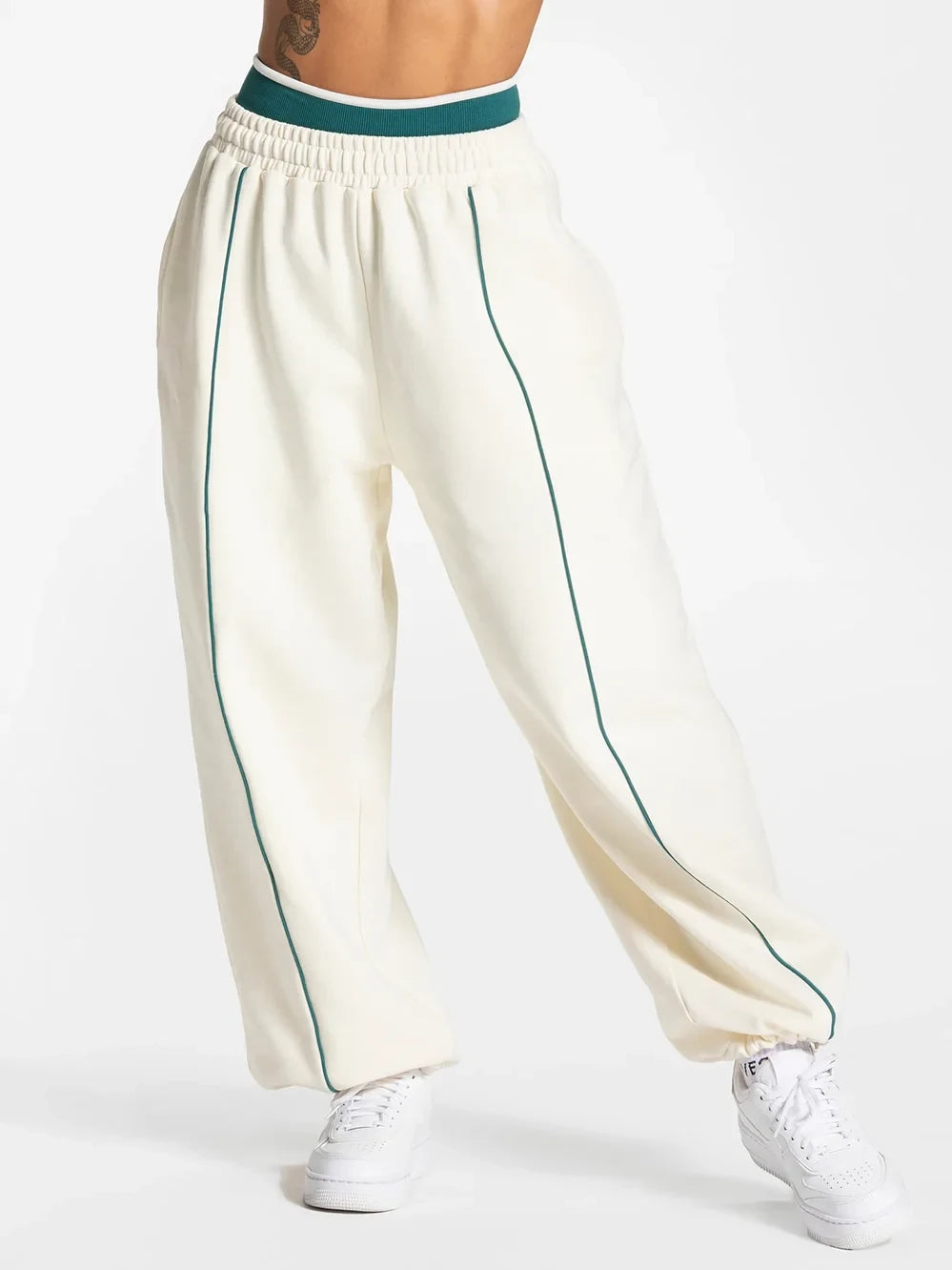 Pantaloni Sportivi Largi din Bumbac pentru Femei