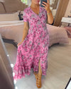 👗 Rochie cu imprimeu floral și decolteu ascuțit