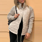 Jacheta Femei Patchwork Knit