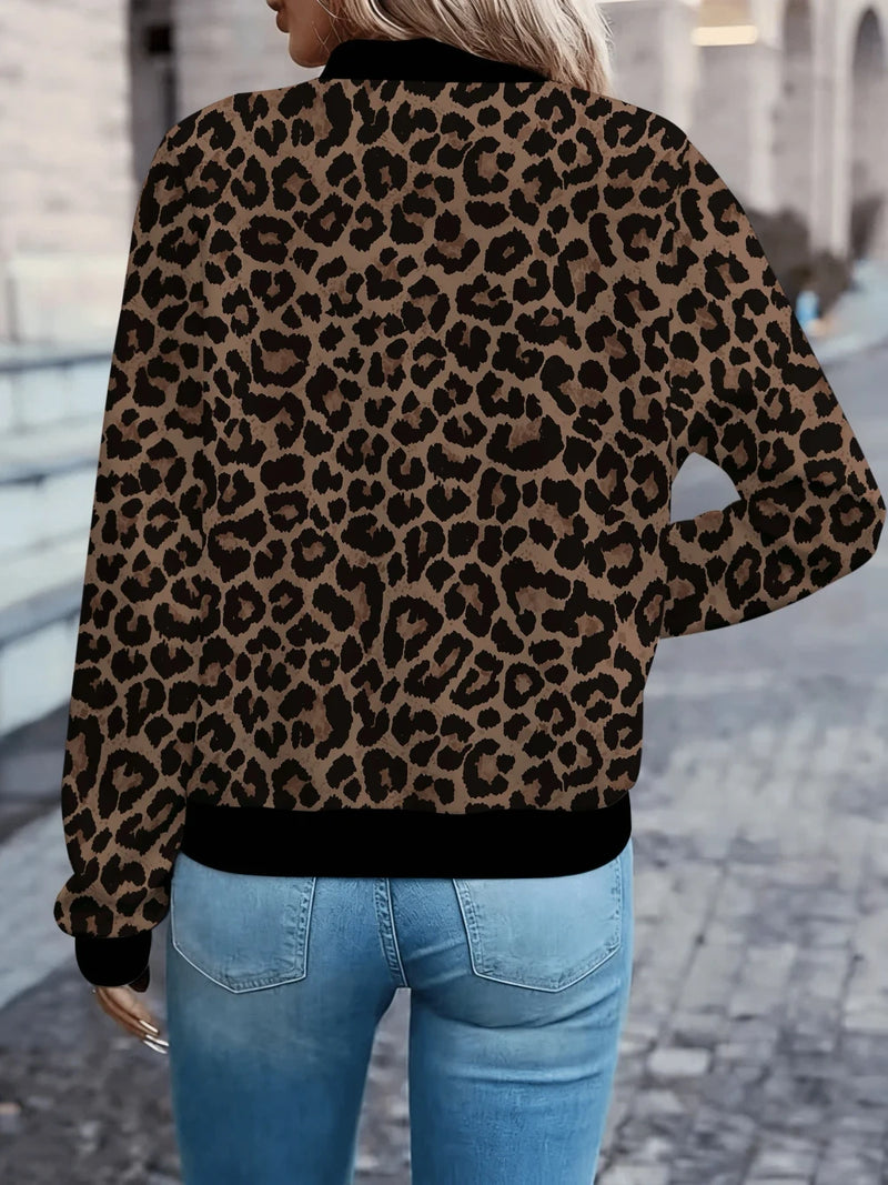 Jachetă Toamnă Imprimeu Leopard